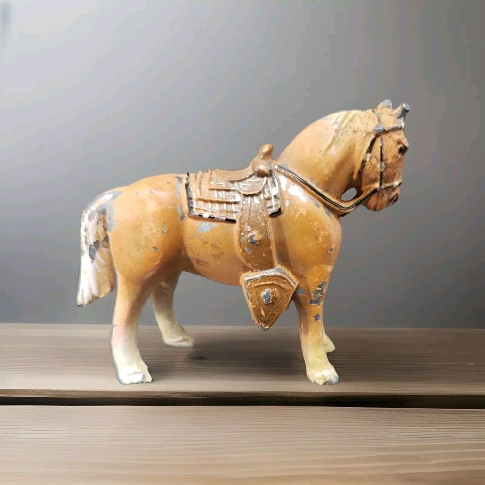 Horse Die Cast Toy c1950s Iron Metal Vintage Figure Western Cowboy Collectible